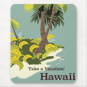 Alfombrilla De Ratón Tómate unas vacaciones cartel vintage de viaje a H