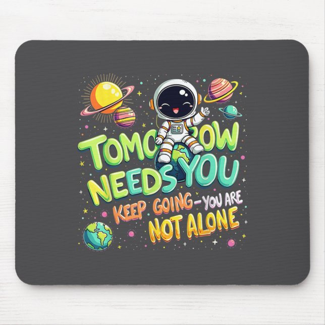 Alfombrilla De Ratón Tomorrow Needs You Motivational Space Astronaut Gr (Frente)