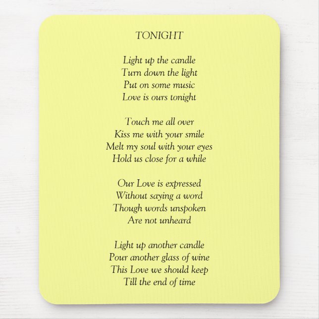 Alfombrilla De Ratón TONIGHT/Love (Frente)