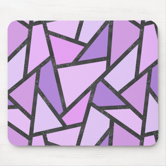 Alfombrilla De Ratón Tonos de vidrio manchado de lilas (Frente)