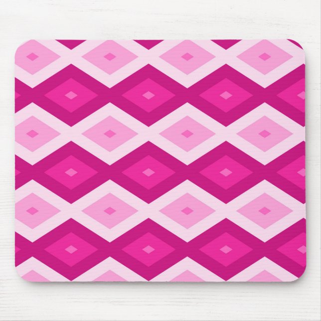 Alfombrilla De Ratón Tonos del patrón de diamantes de fucsia (Frente)