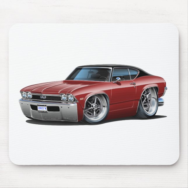 Alfombrilla De Ratón Top Marrón-Negro 1968 de Chevelle (Frente)