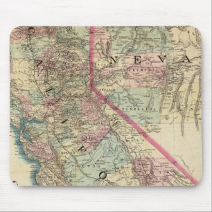 Alfombrilla De Ratón Topographic Railroad and County Map, California