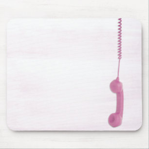 Alfombrilla De Ratón Toque del ratón del receptor del teléfono rosado