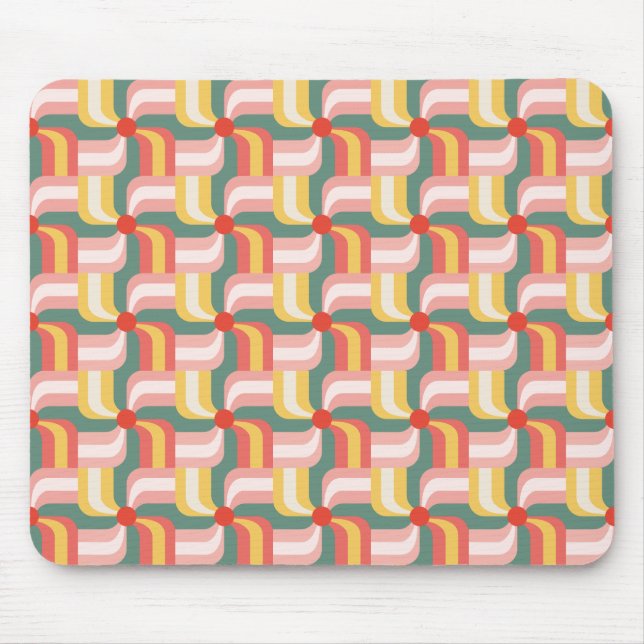 Alfombrilla De Ratón Tornillos geométricos coloreados abstractos (Frente)
