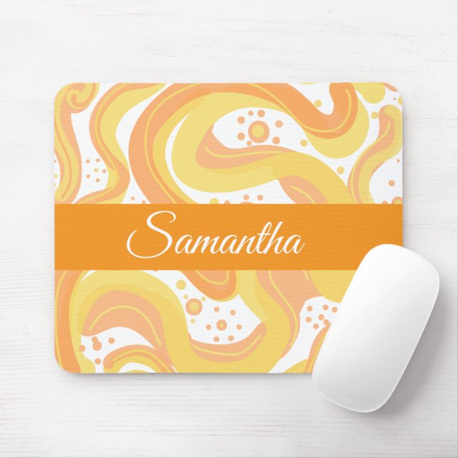 Alfombrilla De Ratón Tornillos naranjas Y Amarillos Con Puntos (Con ratón)