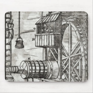 Alfombrilla De Ratón Torno para conseguir el agua de una mina