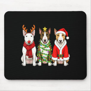 Alfombrilla De Ratón Toro Retro de Navidad Terrier Santa Reno Perro Lo