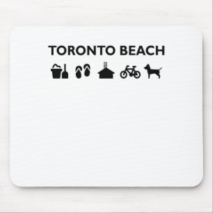 Alfombrilla De Ratón Toronto Beach Iconos Monotone Black