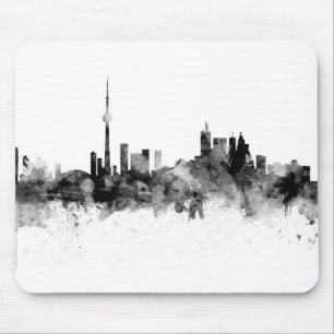 Alfombrilla De Ratón Toronto Canada Skyline Black White