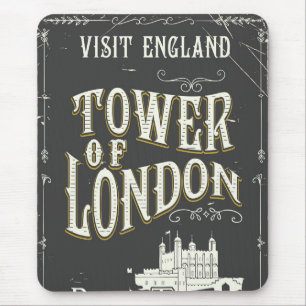 Alfombrilla De Ratón Torre de Londres Inglaterra cartel vintage