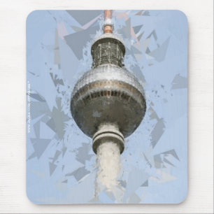 Alfombrilla De Ratón Torre de TV de Berlín Arte de Viaje Abstracto Alem