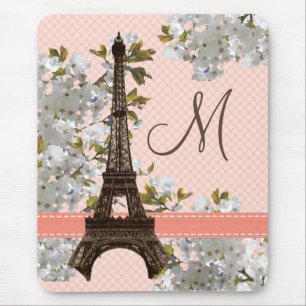 Alfombrilla De Ratón Torre Eiffel con monograma Mousepad