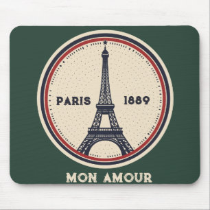 Alfombrilla de ratón Torre Eiffel de París Vintage