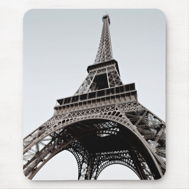 Alfombrilla De Ratón Torre Eiffel Mousepad Negro-Blanco (Frente)