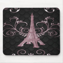 Torre Eiffel Pink Floral Swirl