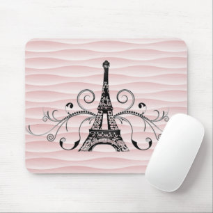 Alfombrilla De Ratón Torre Eiffel Rosa Flourish Mouse Pad