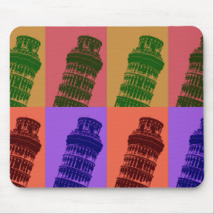 Alfombrilla De Ratón Torre inclinada de arte pop de Pisa