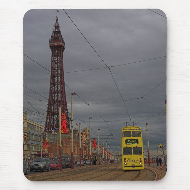 ALFOMBRILLA DE RATÓN TORRE Y TRANVÍA DE BLACKPOOL (Frente)