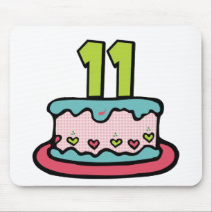 Alfombrilla De Ratón Torta de cumpleaños de 11 años