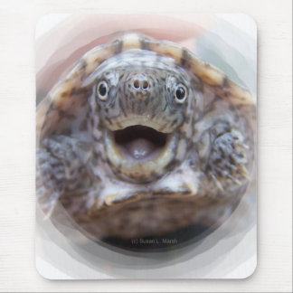 Alfombrilla De Ratón Tortuga de almizcle enojada del marco redondo