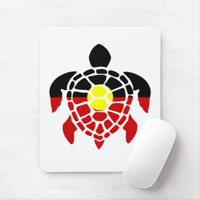 Alfombrilla De Ratón Tortuga de mar aborigen australiana (Con ratón)