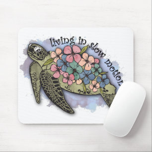 Alfombrilla De Ratón Tortuga de Mar Flores Oceánicas Tipografía Cámara
