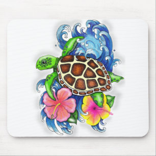 Alfombrilla De Ratón Tortuga de mar tropical