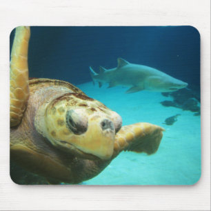 Alfombrilla De Ratón Tortuga de mar y tiburón Mousepad