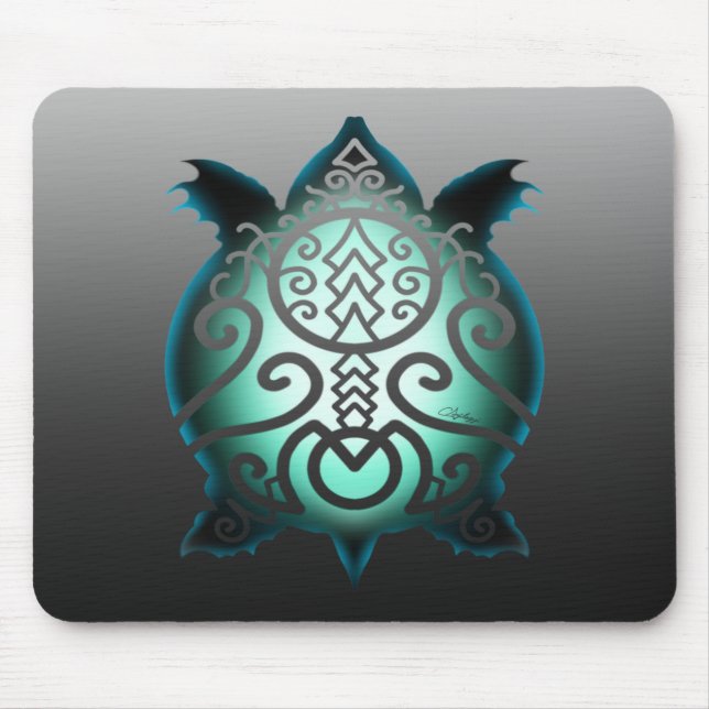 Alfombrilla De Ratón Tortuga de paro de silueta brillante (Frente)