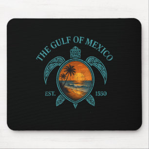 Alfombrilla De Ratón Tortuga Del Golfo De México Este. Suns retro vinta