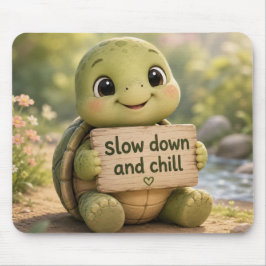 Alfombrilla De Ratón Tortuga diciéndote que disminuyas la velocidad y t