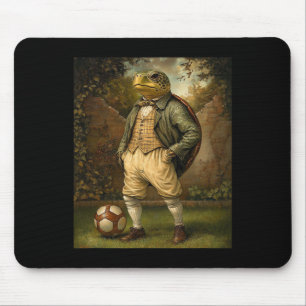 Alfombrilla De Ratón Tortuga Divertida Jugando Fútbol Gráfico Tortuga E