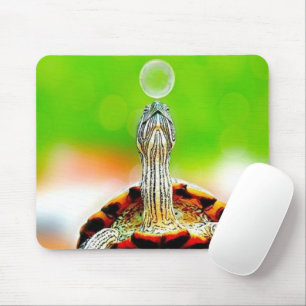 Alfombrilla De Ratón Tortuga feliz con burbuja