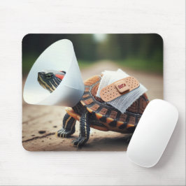 Alfombrilla De Ratón Tortuga herida con collar de Mascota