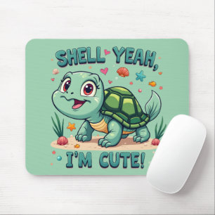 Alfombrilla De Ratón Tortuga Kawaii Adorable con Estética Oceánica y Ju