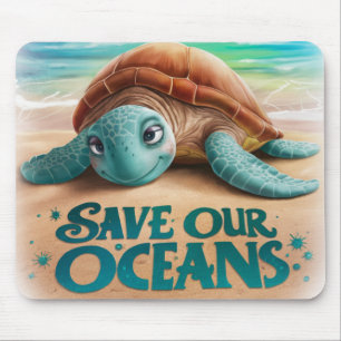 Alfombrilla De Ratón Tortuga marina amiga salva nuestros océanos