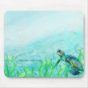 Alfombrilla De Ratón Tortuga Marina Arte de Playa Tropical Personalizad