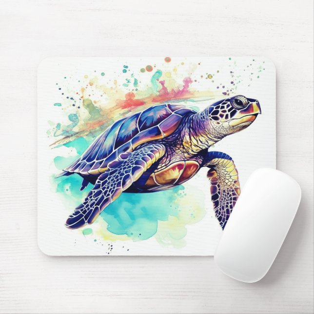 Alfombrilla De Ratón Tortuga marina Pintado acuático (Con ratón)