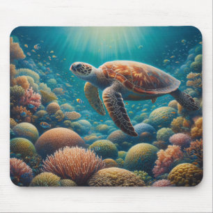 Alfombrilla De Ratón Tortuga marina y coral