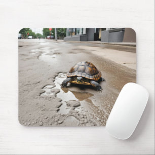 Alfombrilla De Ratón Tortuga y charco de baches de ciudad