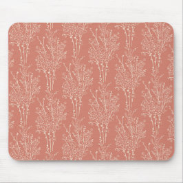 Alfombrilla De Ratón Tossed Floral Silhouette Botanical | Terracotta