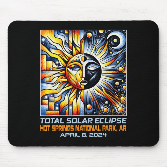Alfombrilla De Ratón Total Eclipse Solar Hot Springs Ar Arkansas (Frente)