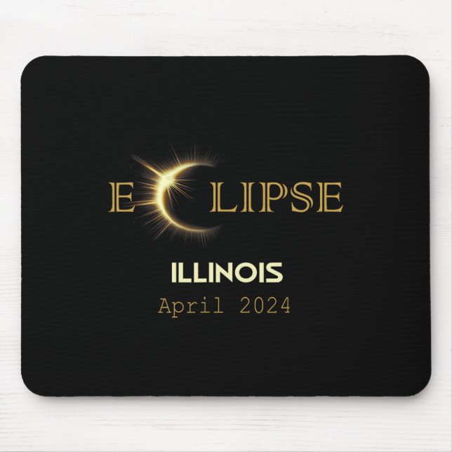 Alfombrilla De Ratón Total Eclipse Solar Illinois Totalidad Abril 8 202 (Frente)