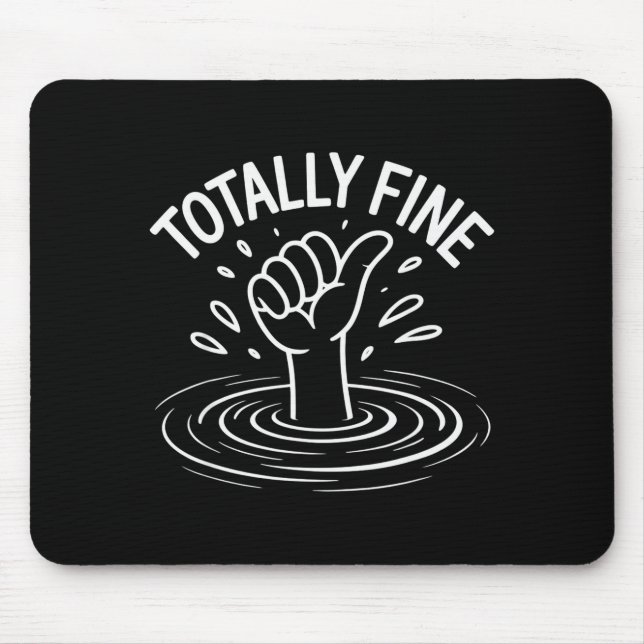 Alfombrilla De Ratón Totally Fine Funny Sarcastic Drowning Thumb Up  (Frente)