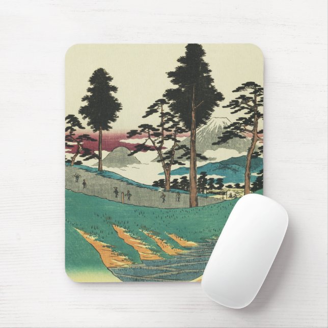 Alfombrilla De Ratón Totsuka, Japón: Impresión de bloques de madera Uki (Con ratón)