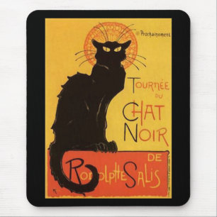 Alfombrilla De Ratón Tournée du Chat Noir, vintage del gato negro de