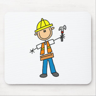 Alfombrilla De Ratón Trabajador de la Construcción con Martillo Alfombr
