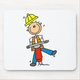 Alfombrilla De Ratón Trabajador de la Construcción con Martillo Neumáti