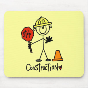 Alfombrilla De Ratón Trabajador de la Construcción Figura de Palitos